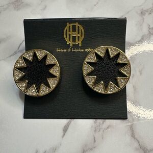 House of Harlow 1960 Starburst Stud Earrings in Black and Gold